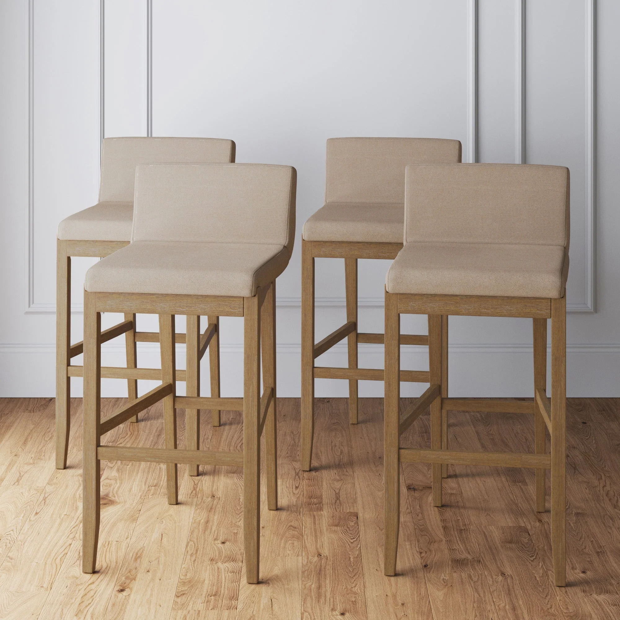 Exposed Wood Back Bar Stools Brown (Set of 4) - Image 2