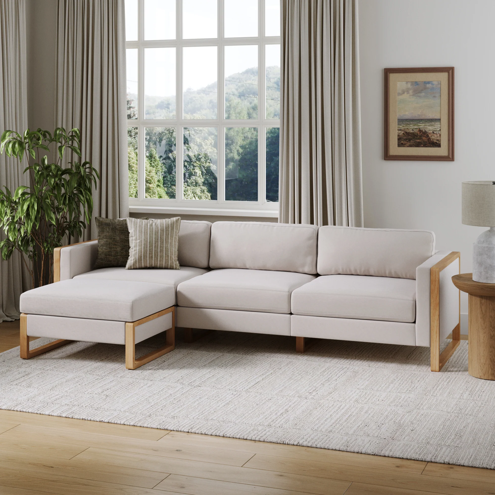 Upholstered Sofa Standard Seat Textured Bisque (Modular Sofa Part) - Image 2